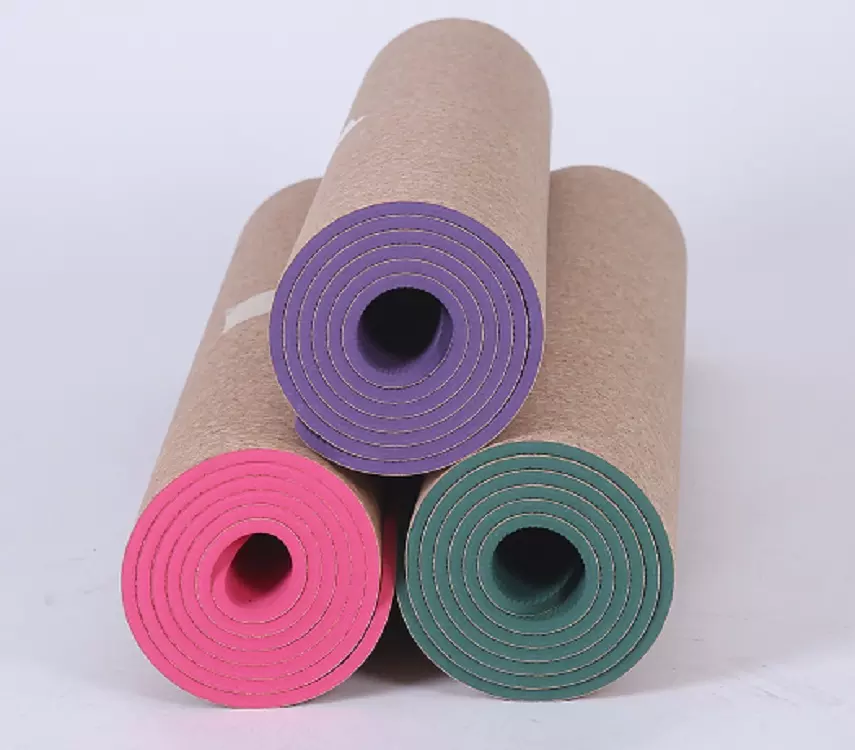 TPE cork yoga mat