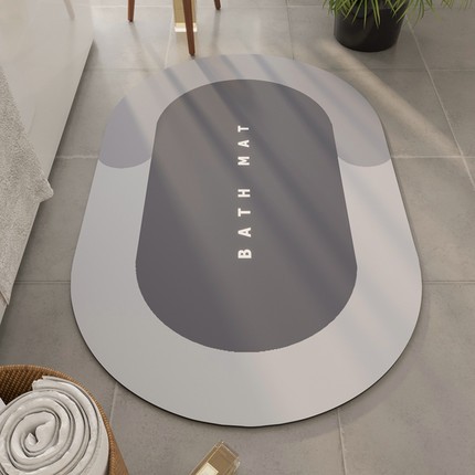 Paidu Manufacturer Bath Mat Diatom Mud Cushion Absorbent Toilet Door Non Slip Grey