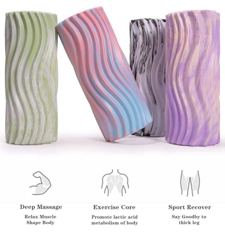 PAIDU Manufacturer Custom Yoga Fitness Foam Roller Muscle Massage Water Transfer EVA Follow Foam Rollers DDP