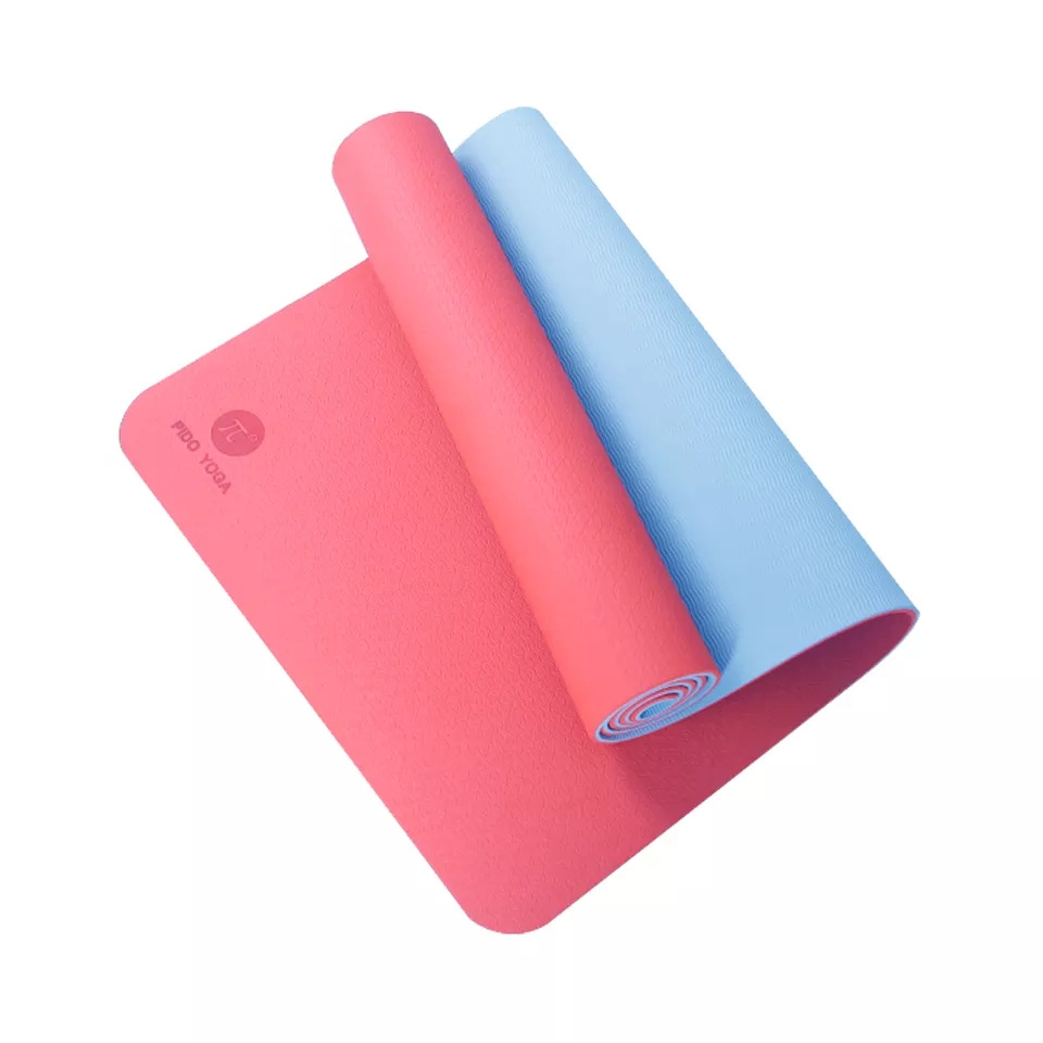 Paidu Manufacturer Yoga Mat Eco Friendly Natural Recycled Double Layer 6mm TPE Yoga Mat