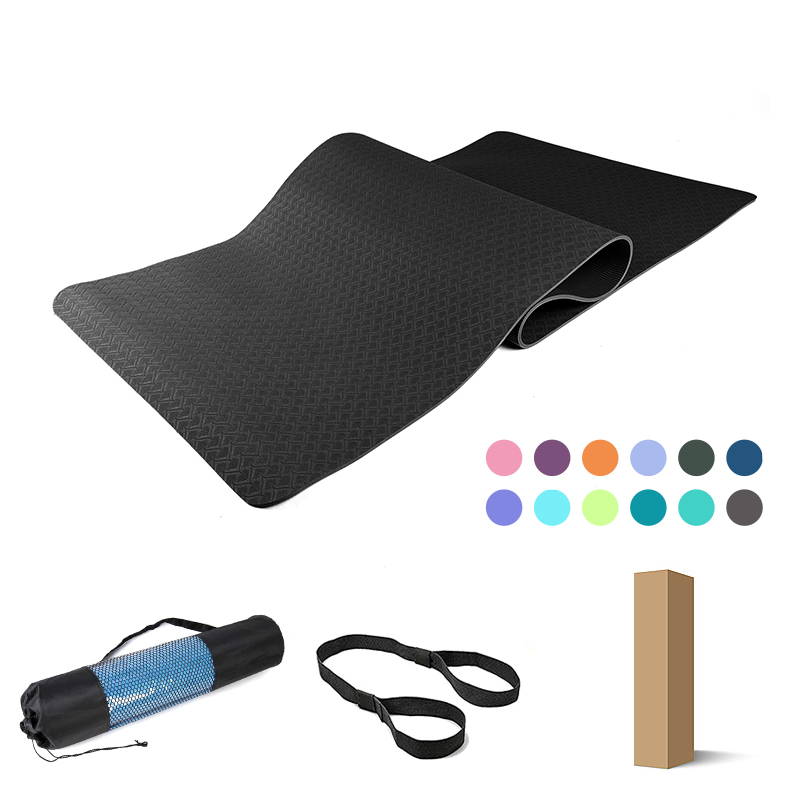 Paidu Manufacturer Wholesale Single Color Nontoxic Pilates TPE Anti Slip Yoga Mat