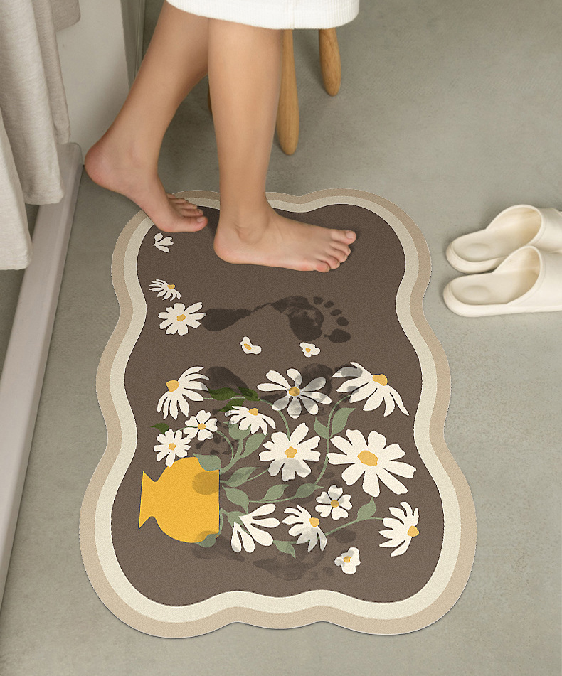 Paidu Manufacturer Bath Mat Diatom Mud Cushion Absorbent Toilet Door Non Slip