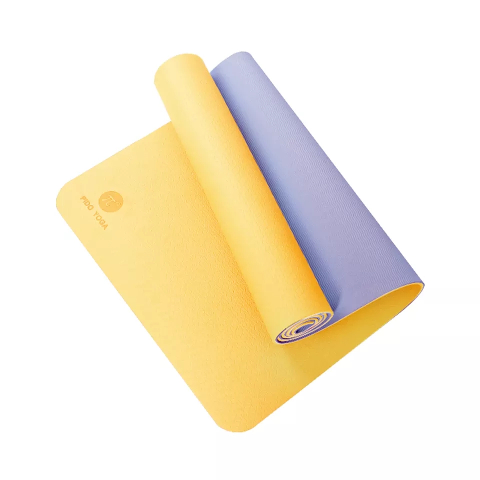 Paidu Manufacturer Yoga Mat Eco Friendly Natural Recycled Double Layer 6mm TPE Yoga Mat
