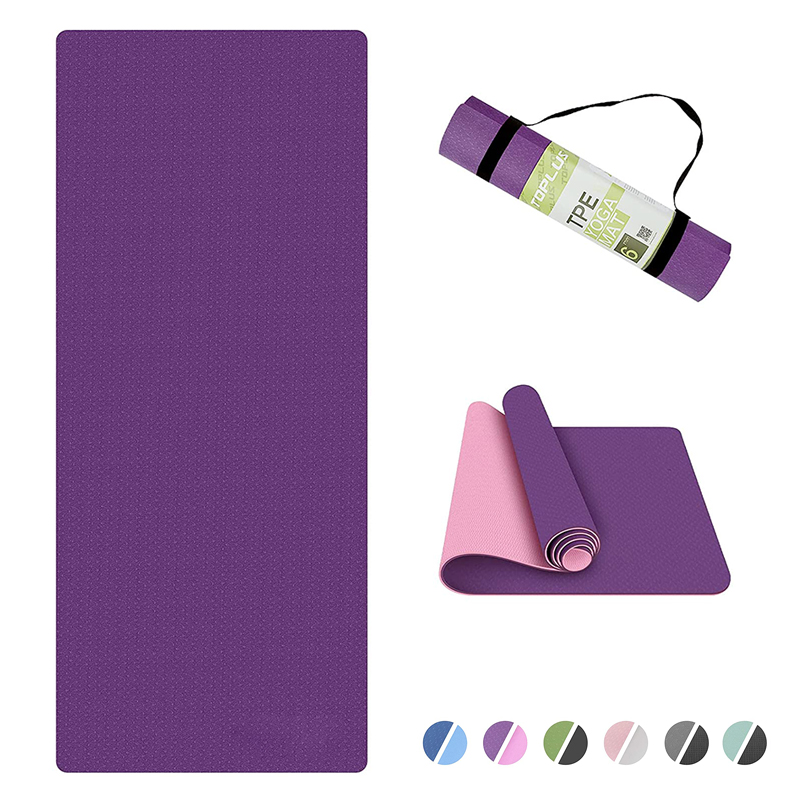 PAIDU Manufacturer BSCI Double Layer Suede Travel Yoga Mat Foldable Non Slip