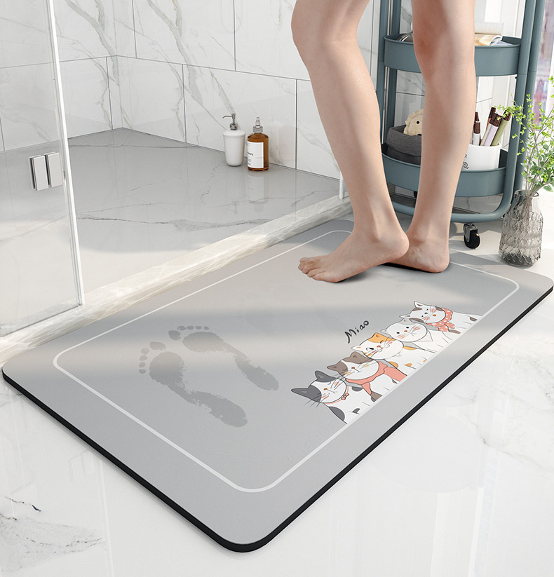 Paidu Manufacturer Bath Mat Diatom Mud Cushion Absorbent Toilet Door Non Slip
