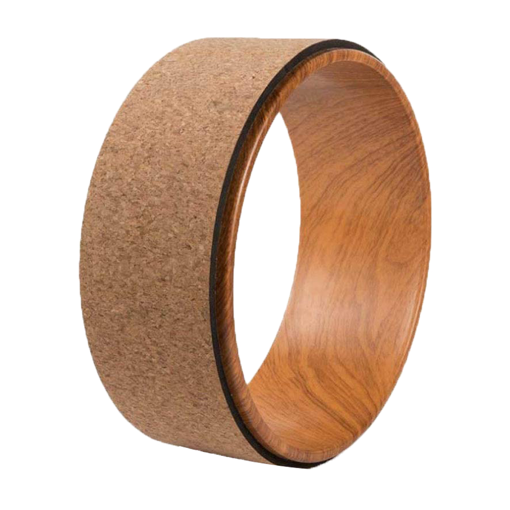 PAIDU Manufacturer New Design Wood Color Support Wheel Massage Wheel Backbend Pilates Yoga Circle Cork Wheel DDP