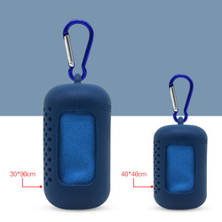 PAIDU Manufacture Hot Sale Ultra Quick-drying Outdoor Super Absorbent Microfiber Sport Travel Towel With Silicone Case Pouch for Camping Beach DDP