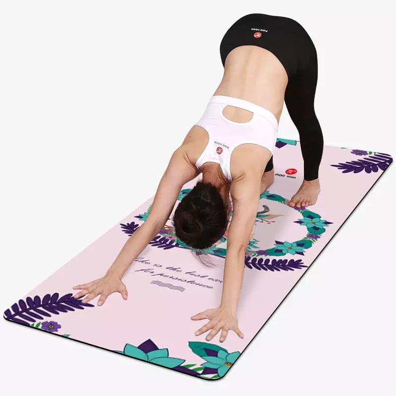 PAIDU Manufacturer BSCI 1.5mm Anti Slip Foldable Natural Rubber Travel Suede Microfiber Yoga Mat