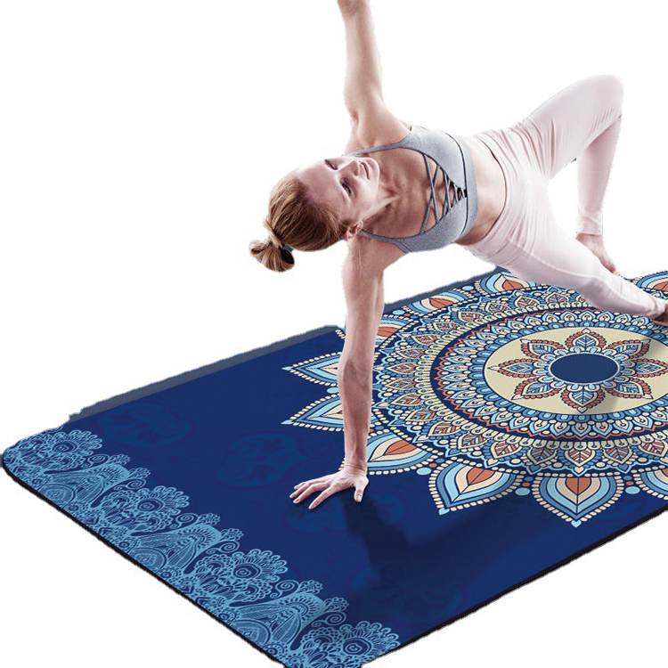 PAIDU Manufacturer BSCI Blue 8MM Non-Slip Yoga Mat Set Suede Yoga Mat Tpe