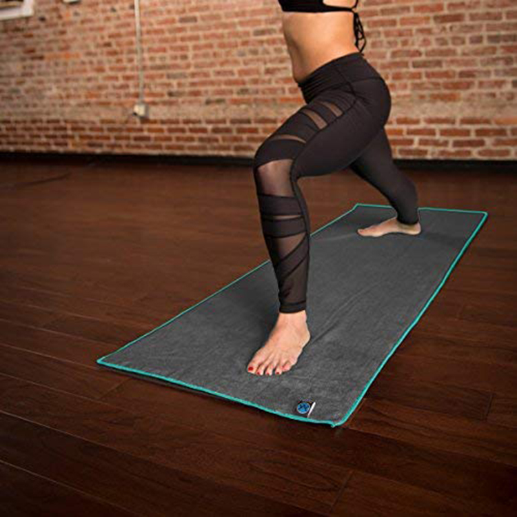 PAIDU Manufacturer Custom Print Logo Microfiber Yoga Towel With Corner Pocket Non Slip Yoga Mat Cover Comfortable Hot Yoga Towel DDP
