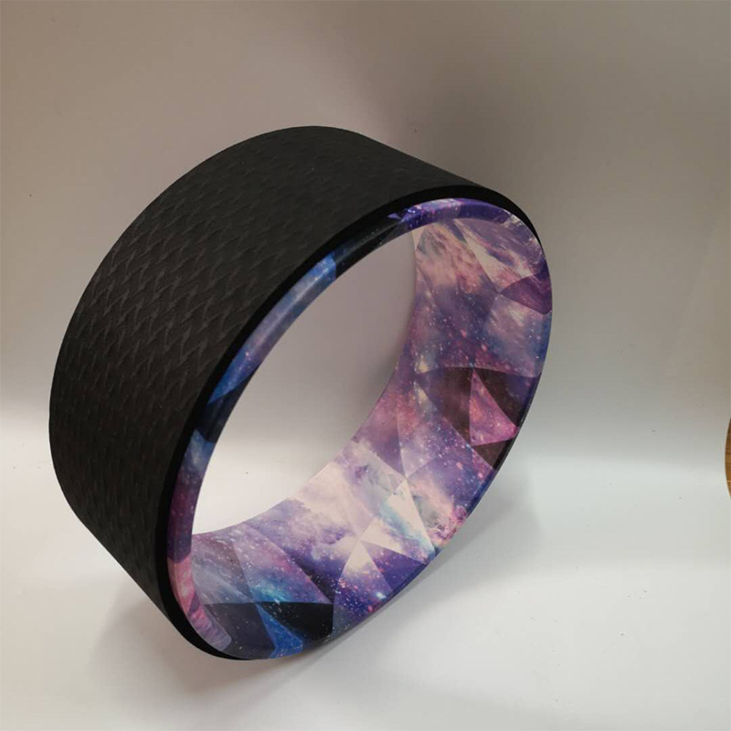 PAIDU Manufacturer High Quality Fitness Training Colourful TPE Yoga Wheel Water Transfer Printing ABS Yoga Stretching Equipment Roller Wheel DDP