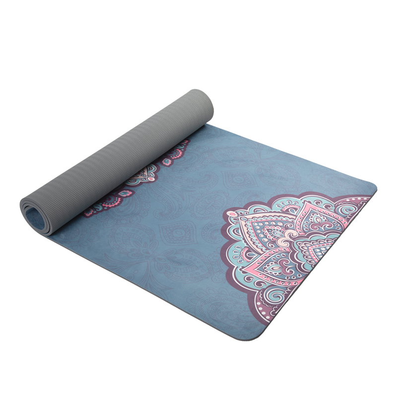 PAIDU Manufacturer BSCI Custom Design Extra Large 80cm Eco Non Slip Tpe Suede Yoga Mat