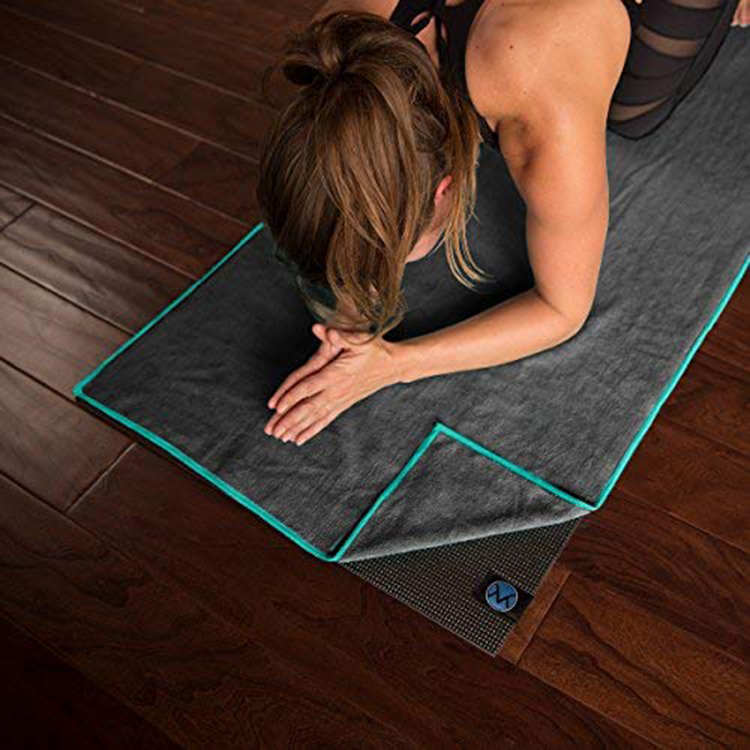PAIDU Manufacturer Custom Print Logo Microfiber Yoga Towel With Corner Pocket Non Slip Yoga Mat Cover Comfortable Hot Yoga Towel DDP