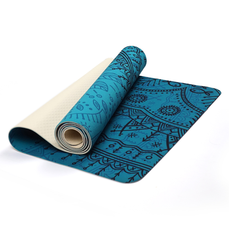PAIDU Manufacturer BSCI Printed Suede Rubber Natural Yoga Mats