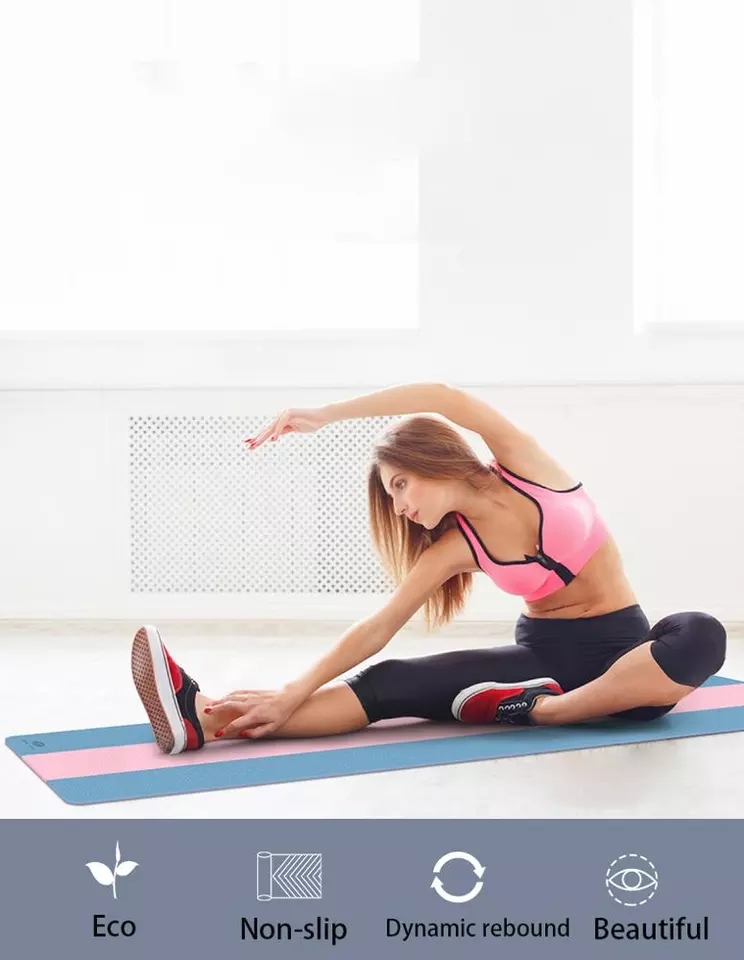 PAIDU Manufacturer BSCI 6MM Multi Color Rainbow Mat Yoga Durable Yoga Pad TPE Yoga Mat