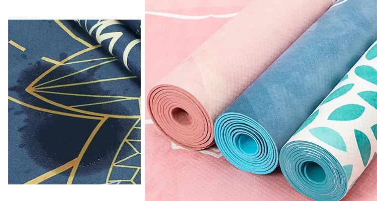 PAIDU Manufacturer BSCI Microfiber TPE Yoga Towel Suede Travel Foldable Yoga Mat