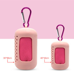 PAIDU Manufacture Hot Sale Ultra Quick-drying Outdoor Super Absorbent Microfiber Sport Travel Towel With Silicone Case Pouch for Camping Beach DDP