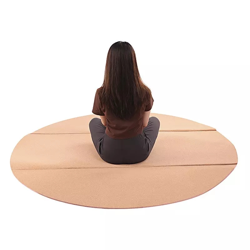 PAIDU Manufacturer BSCI Large Round Tpe Cork Yoga Mat 5mm Foldable Travel Yoga Mat