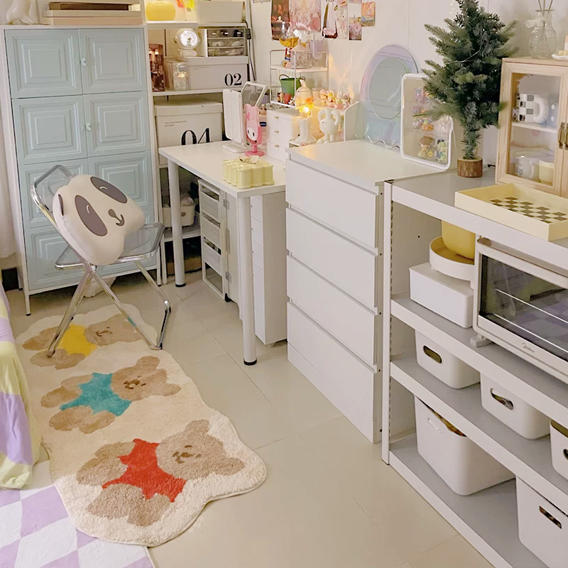 PAIDU Manufacturer Cartoon Carpet Cute Bear Floor Mat Bedroom Bedside Carpet