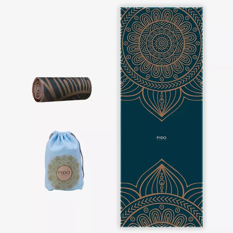 PAIDU Manufacturer BSCI Yoga Mat Towel with Corner Pockets Non Slip Sweat Absorbent Hot Yoga Towels Soft