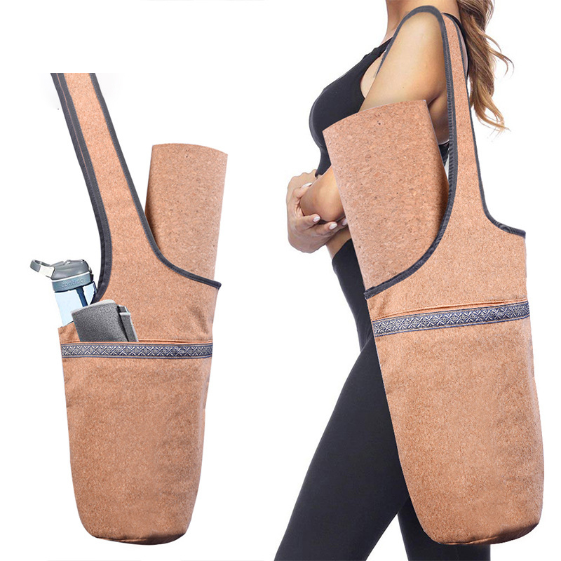 PAIDU Manufacturer BSCI Custom Eco-friendly Bohemian Large Cork Yoga Mat Bag for Men Women with Adjustable Shoulder Strap DDP