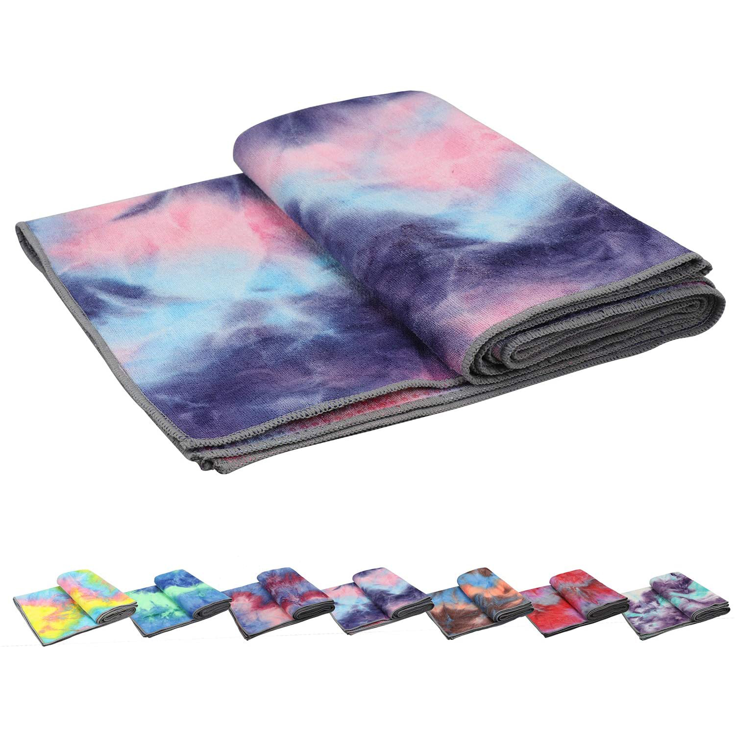 PAIDU Manufacturer custom tiedye anti slip comfortable microfiber hot yoga towel DDP