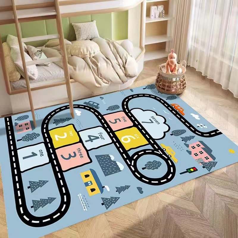 Paidu Manufacturer Cartoon Crystal Velvet Interior Decoration Digital Game Mat