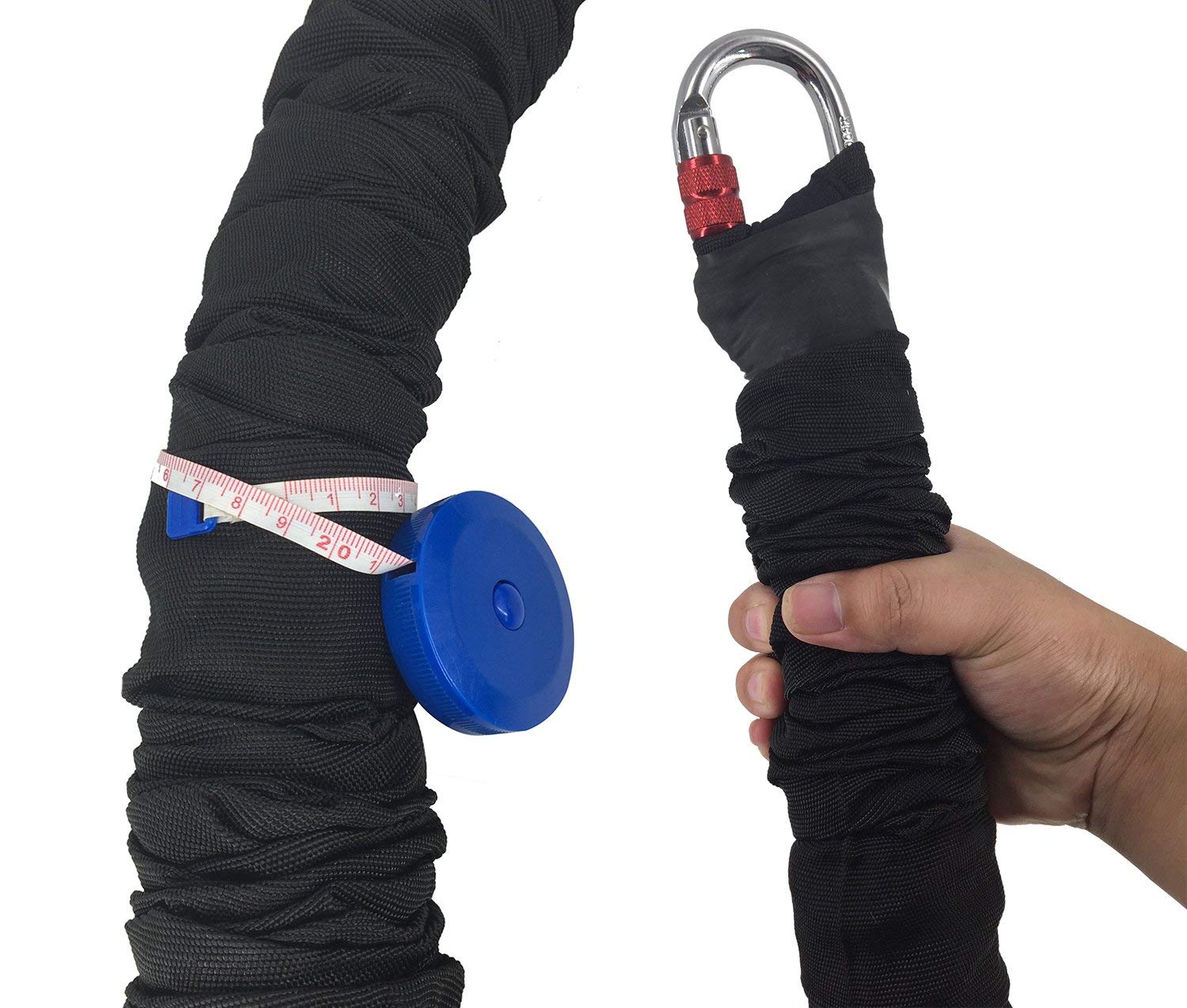 PAIDU Manufacturer Bilink 150lbs 200lbs 50kg-110kg Fabric covered jumping train cord elastic band 70kg bungee dance cord with carabiner DDP
