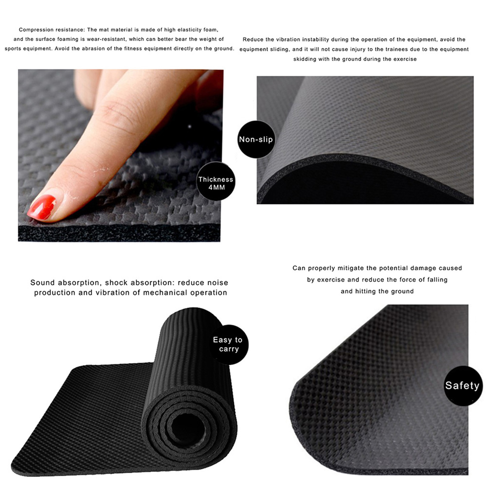PAIDU Manufacturer BSCI 3 sizes Multi Wear-resistant Exercise Equipment Mat Treadmill Mat