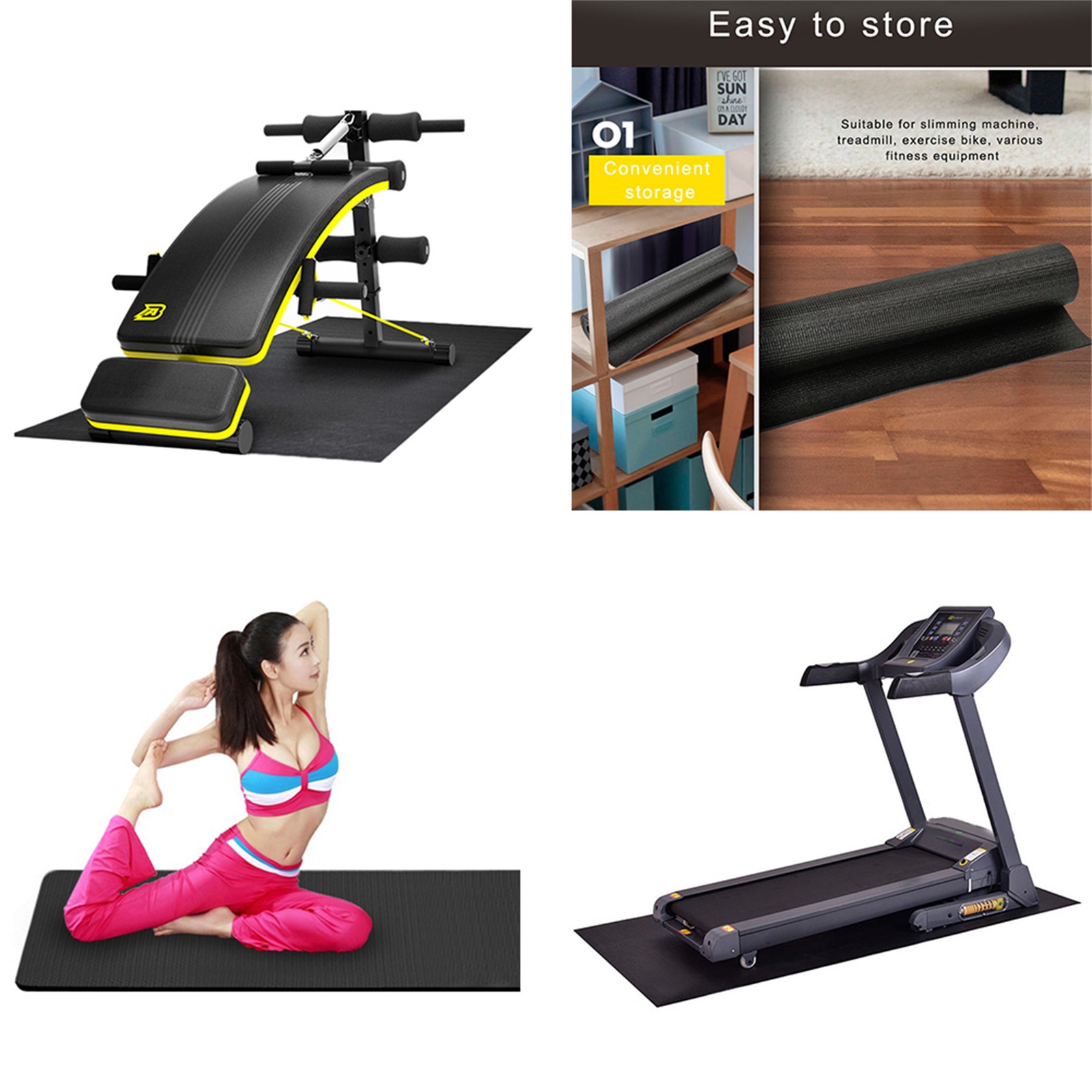 PAIDU Manufacturer BSCI 3 sizes Multi Wear-resistant Exercise Equipment Mat Treadmill Mat