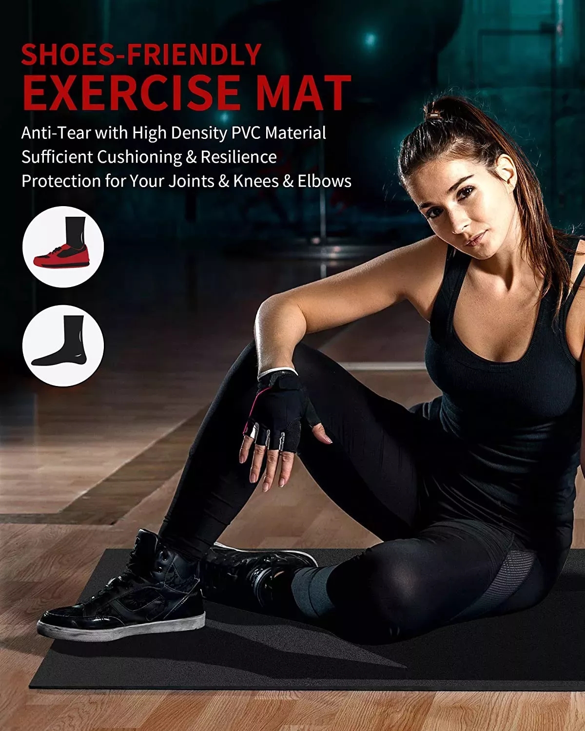 PAIDU Manufacturer BSCI Exercise Bike Mat Health Fitness Exercise Equipment Anti Fatigue Floor Mat