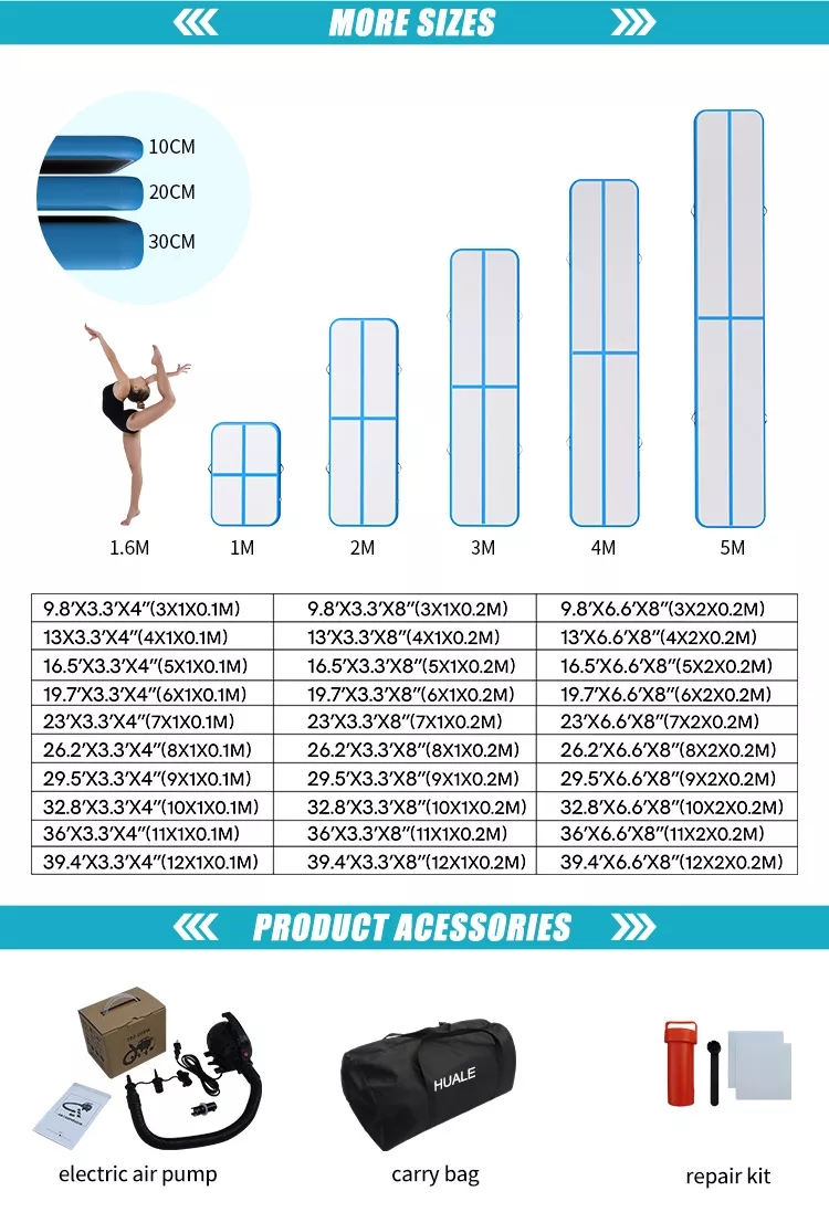 PAIDU Manufacturer BSCI gymnastics tumble inflatable air track mat jumping yoga gym garden
