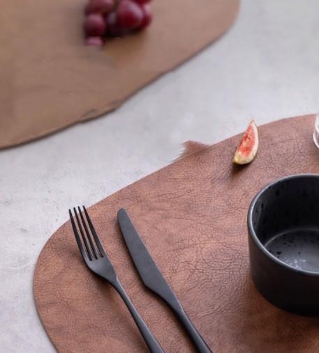 Paidu Manufacturer Cow Leather Dining Mat Table Mat