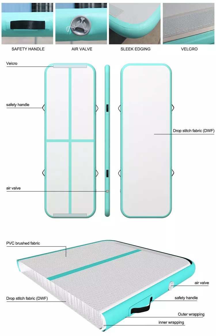 PAIDU Manufacturer BSCI gymnastics tumble inflatable air track mat jumping yoga gym garden