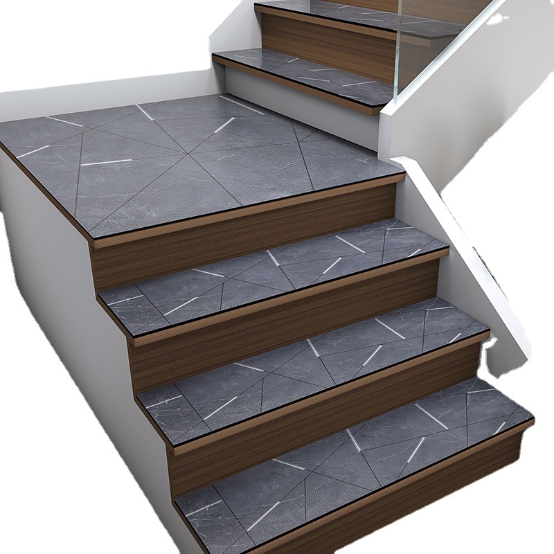 Paidu Manufacturer Luxurious wind leather velvet rubber household solid wood stair mat