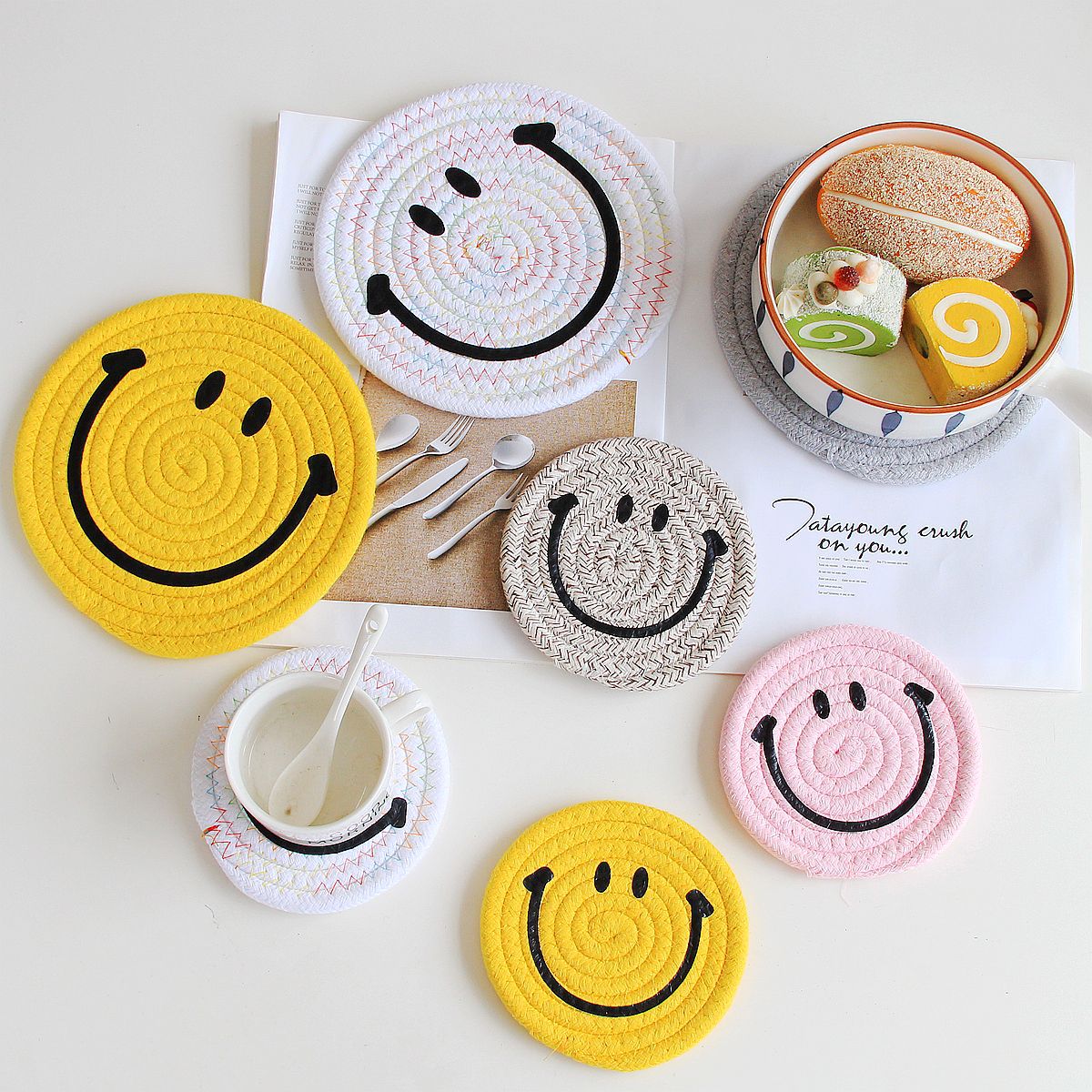 Paidu Manufacturer Ins style anti scalding cushion pot cushion cotton rope knitting cup mat