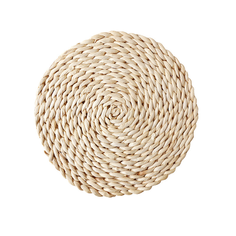 Paidu Manufacturer Japanese style household natural corn husk hand woven straw with heat insulation cup mat