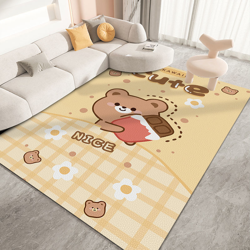 Paidu Manufacturer PVC washable cartoon carpet mat on leather rugs mat