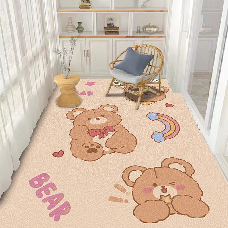 Paidu Manufacturer PVC washable cartoon carpet mat on leather rugs mat