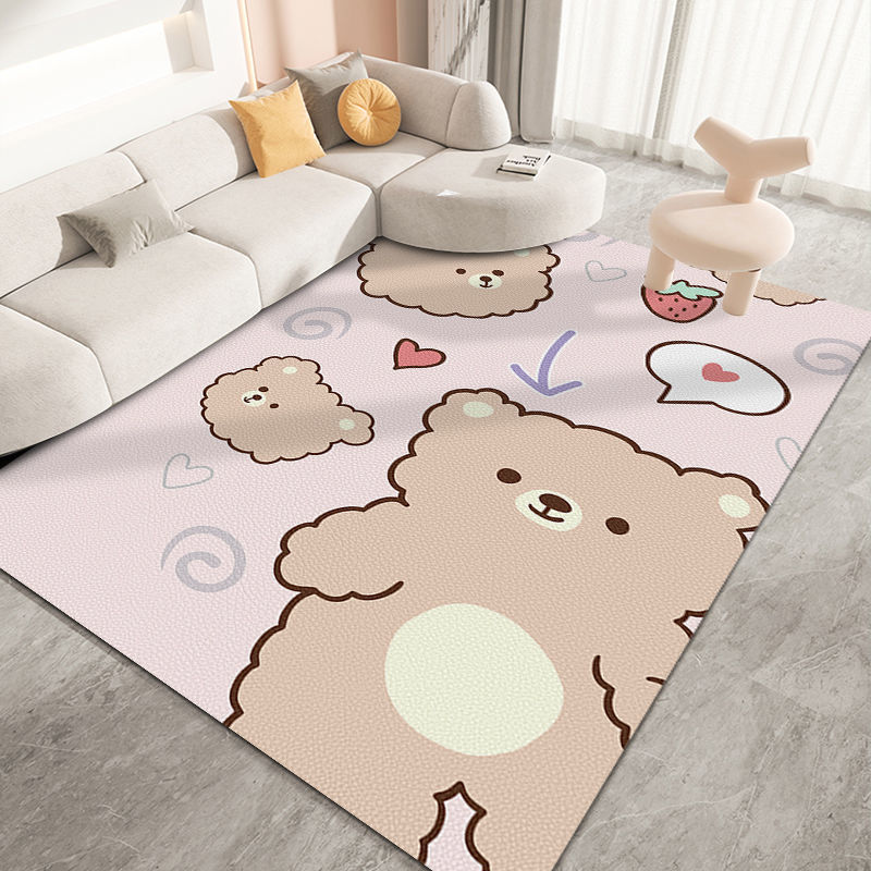 Paidu Manufacturer PVC washable cartoon carpet mat on leather rugs mat